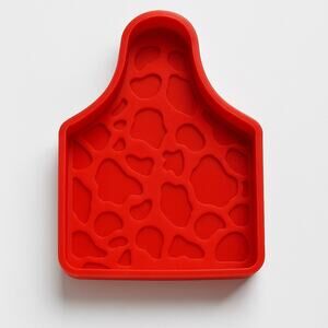 Dairy Cow Tag Silicone Freshie Mold – Red Apron Shape 🐄❤️